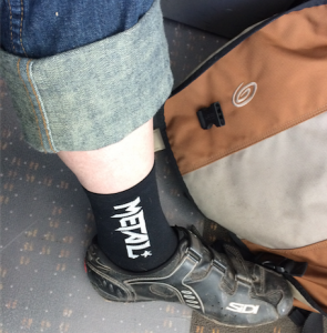 Metal socks make the commute.